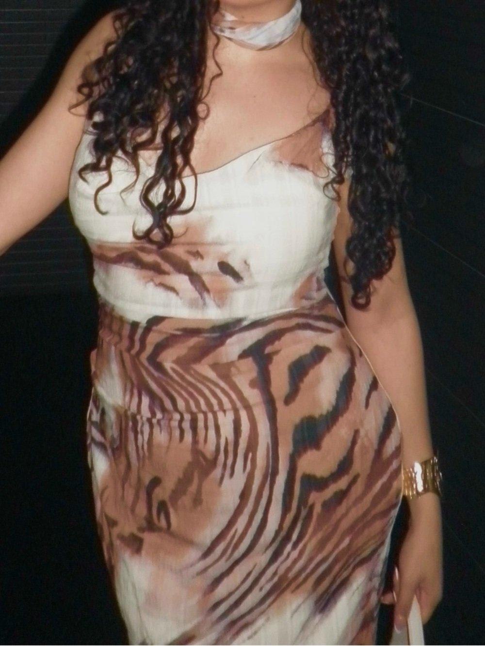 Neutral Brown Animal Print Dress